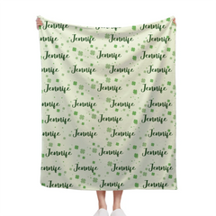 Name Custom Personalized Clover Lucky Baby Blanket St. Patrick's Day Baby Shower Gift for Baby