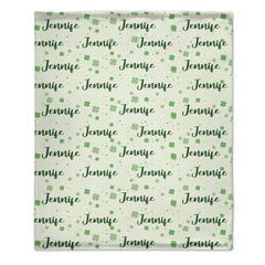 Name Custom Personalized Clover Lucky Baby Blanket St. Patrick's Day Baby Shower Gift for Baby