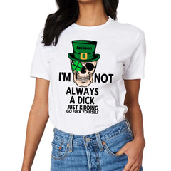 Customized St. Patrick's Day T-shirt - Personalized Name St. Patrick's Day Themed Skull Printed Clothes - A Gift For Friend,Family,Holiday Enthusiasts