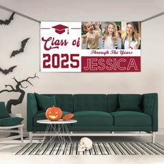 Customised Graduation Banners - Personalise Graduation Commemorative Banners with Colors, Photos, names and Years - A Gift for Graduate,Children,Friend