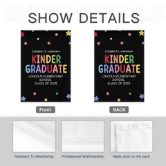 Customized Commencement Season Celebration Flag - Colorful Star Flags with Personalized Names, School Names and Years - Gifts For Family,Graduate,Grandchildren