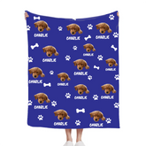 Personalized Name Picture Custom Pet Memorial Blanket - Personalized Custom Pet Photo Names - Gifts for Dog Lovers