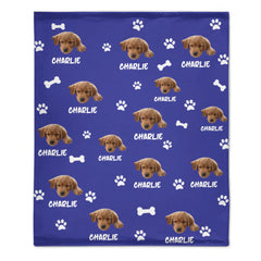 Personalized Name Picture Custom Pet Memorial Blanket - Personalized Custom Pet Photo Names - Gifts for Dog Lovers