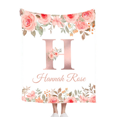 Customized Floral blanket - Personalized Name - Gifts for Beautiful Person
