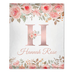Customized Floral blanket - Personalized Name - Gifts for Beautiful Person