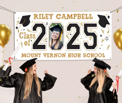 Customized 2025 Graduation Banner - Personalized Photos - Gift for Graduates