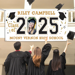 Customized 2025 Graduation Banner - Personalized Photos - Gift for Graduates