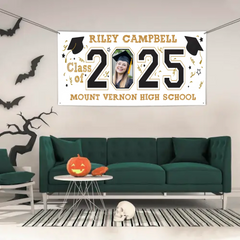 Customized 2025 Graduation Banner - Personalized Photos - Gift for Graduates