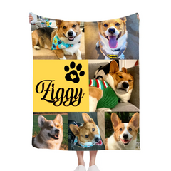 Custom Pet Blanket with Name & Photo – Perfect Dog Lover Gift
