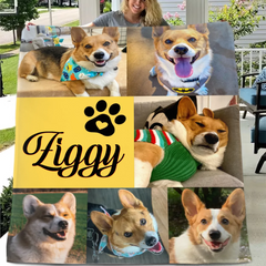 Custom Pet Blanket with Name & Photo – Perfect Dog Lover Gift