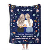 Blanket Like a Hug - Personalized Character Image Blanket - For Sisters,Best Friends,Daughter,Mother