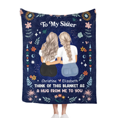 Blanket Like a Hug - Personalized Character Image Blanket - For Sisters,Best Friends,Daughter,Mother