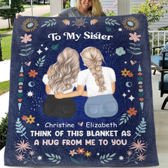Blanket Like a Hug - Personalized Character Image Blanket - For Sisters,Best Friends,Daughter,Mother