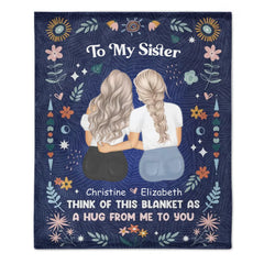 Blanket Like a Hug - Personalized Character Image Blanket - For Sisters,Best Friends,Daughter,Mother