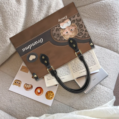 Custom Leather Handbag - Personalized Character - Gift for Family Members
