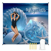 人物沙滩垫无纹理样机 2