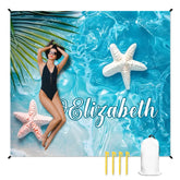 人物沙滩垫无纹理样机 2