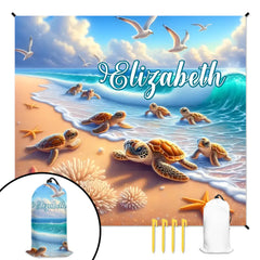 沙滩垫袋子一体1