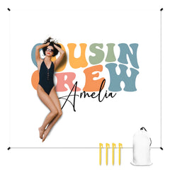 人物沙滩垫无纹理样机 2