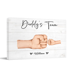 Mother Or Daddy & Kids, Together We're A Team - Personalized Canvas Painting