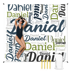 人物沙滩垫无纹理样机 2