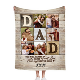 Dad Is The World - Personalized Blanket - Gift For Dad