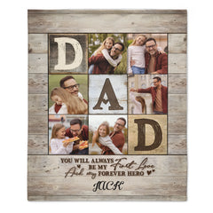 Dad Is The World - Personalized Blanket - Gift For Dad