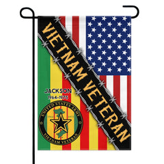 United States Army & Vietnam Veteran - Personalized Name and Year Garden Flag