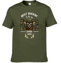 Hunter Dad Best Buckin' Dad Custom Kids Name - Personalized Shirt