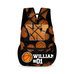 Customized Basketball Themed Backpack - Personalized Name Backpack