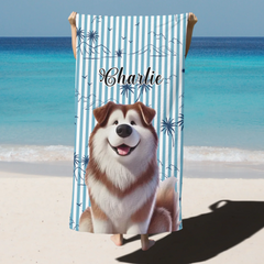 Summer With Pet - Personalized Quick-Dry Beach Towel