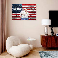 Nation Flag To My Son Happy Father's Day - Personalized Canvas Poster