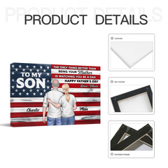 Nation Flag To My Son Happy Father's Day - Personalized Canvas Poster