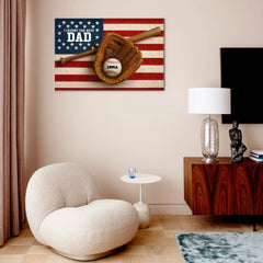Nation Flag I Caught The Best Dad Baseball - Personalized Canvas Poster