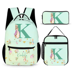Personalized Customized Name Customized Initials - Kids Cute Bunny School Bags - Unique School Season Kids Gift Replicas