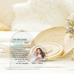To My Dad - Personalized Love Dad Shaped Acrylic Plaque