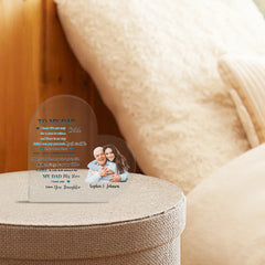 To My Dad - Personalized Love Dad Shaped Acrylic Plaque
