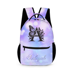 Customized School Bags for Girls - Personalized Name Butterflies for Kids - Gifts for Girls
