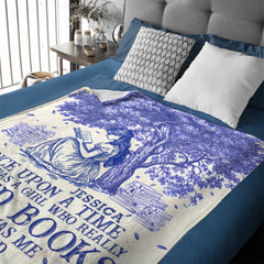 Once Upon A Time A Girl Who Loved Books - Personalized Blanket