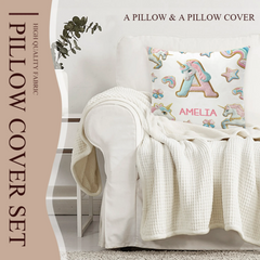 Beautiful Unicorn Alphabet - Personalized Pillow