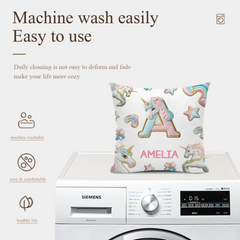 Beautiful Unicorn Alphabet - Personalized Pillow