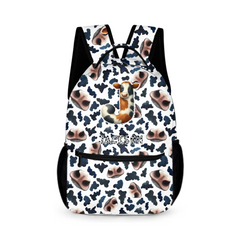 Initials Customized Name Customized Cow School Bag - School Season Gifts for Kids
