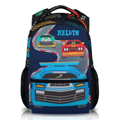 Children's Name Customized Racing Backpacks - Start of School Gift for Kids Who Love Racing!