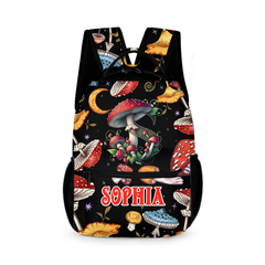 Beautiful Mushroom Name Customized Backpack - School Season Gift for Kids