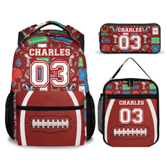 Personalized Name Custom Sports Backpack - Includes Basketball Baseball Soccer Football Rugby Personalized Backpacks