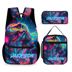 Cyberpunk Dinosaur Custom Backpack - Gift for Back-to-School Season