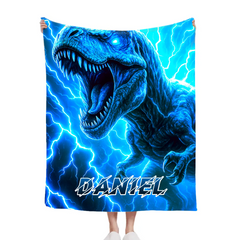 Lightning Dinosaur - Personalized Blanket