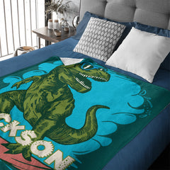 Surfing Dinosaur Cartoon Pattern Custom Blanket - Gift for Kid