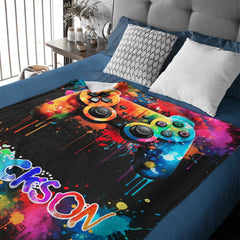 Colorful Game Controller Blanket - Gifts for Games Lovers