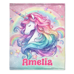 Dreamy Unicorn Blanket - Personalized Blanket - Gift for Girls